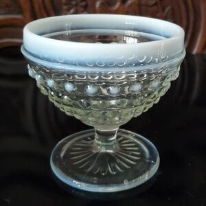 1940s Moonstone Clear Opalescent (1) Champagne/Tall Sherbet by Anchor Hocking